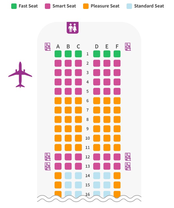 Peach Aircraft Seats Map