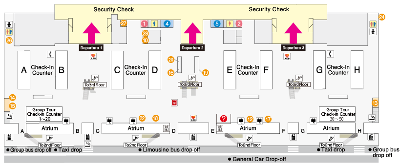 Floor Plan of International Departure Hall, KIX